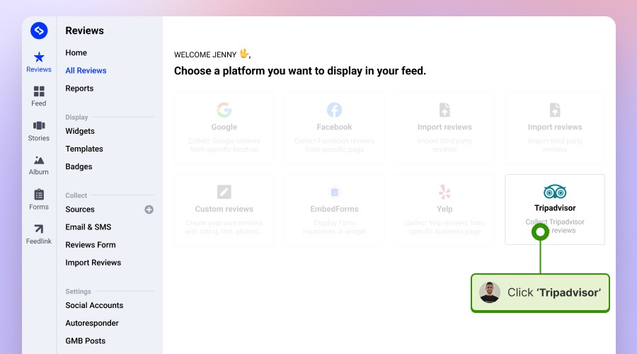 Selecting the Tripadvisor source