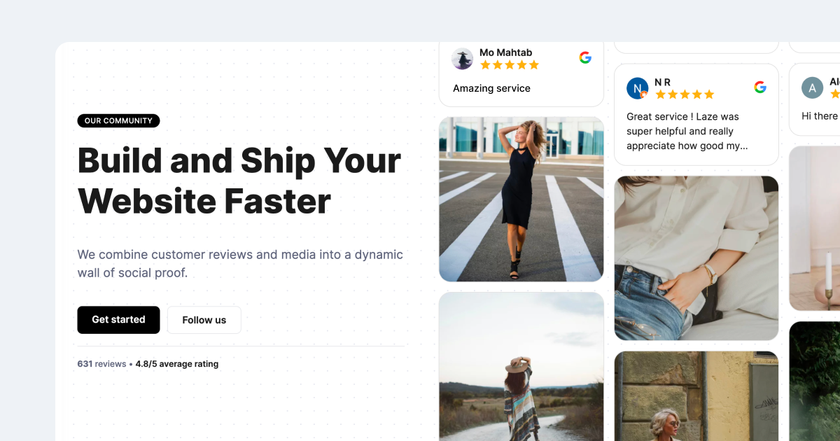 Example of hero sections for website